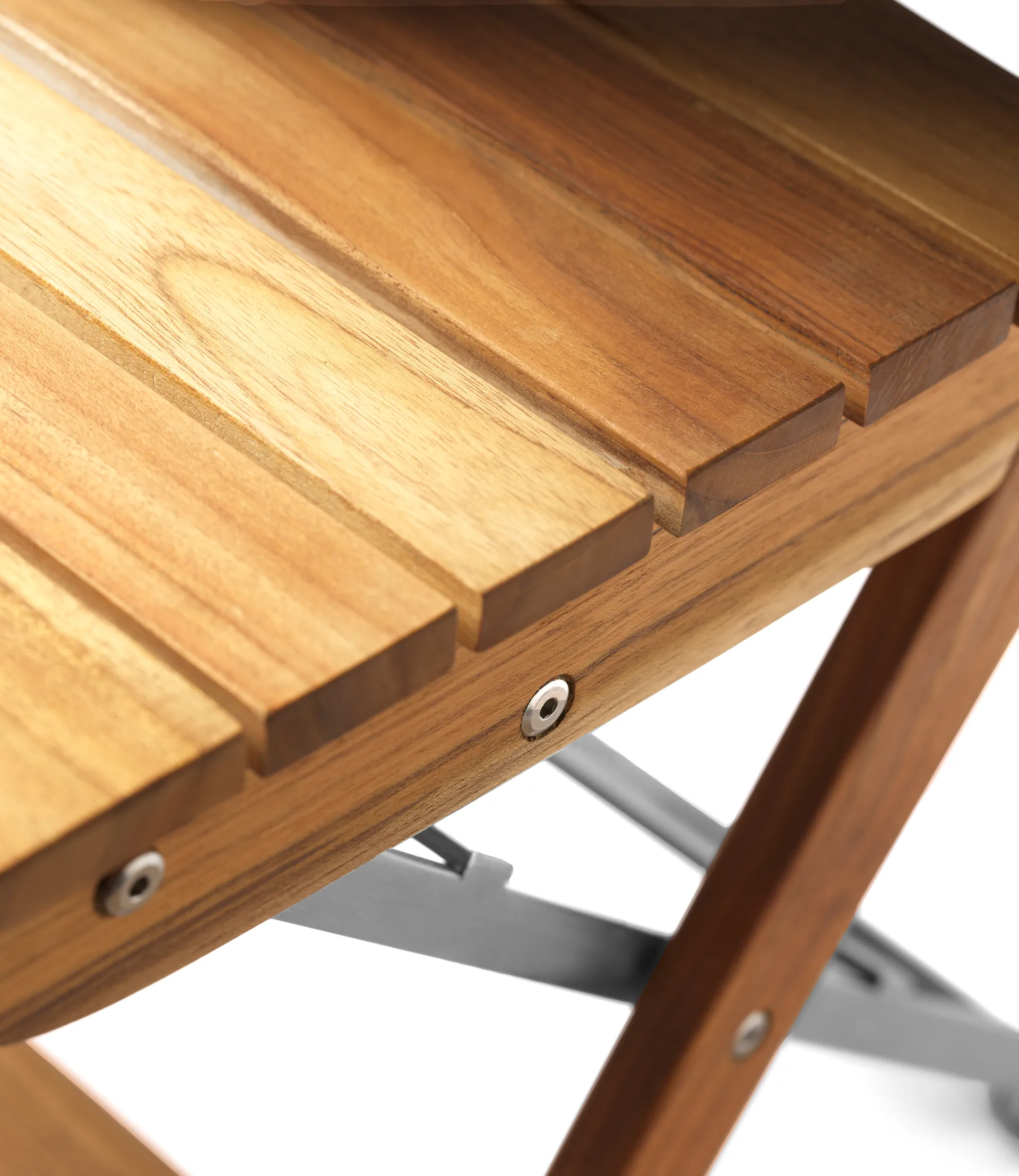 M23 Lilleø balkongstol, Teak-rustfritt stål FDB Møbler