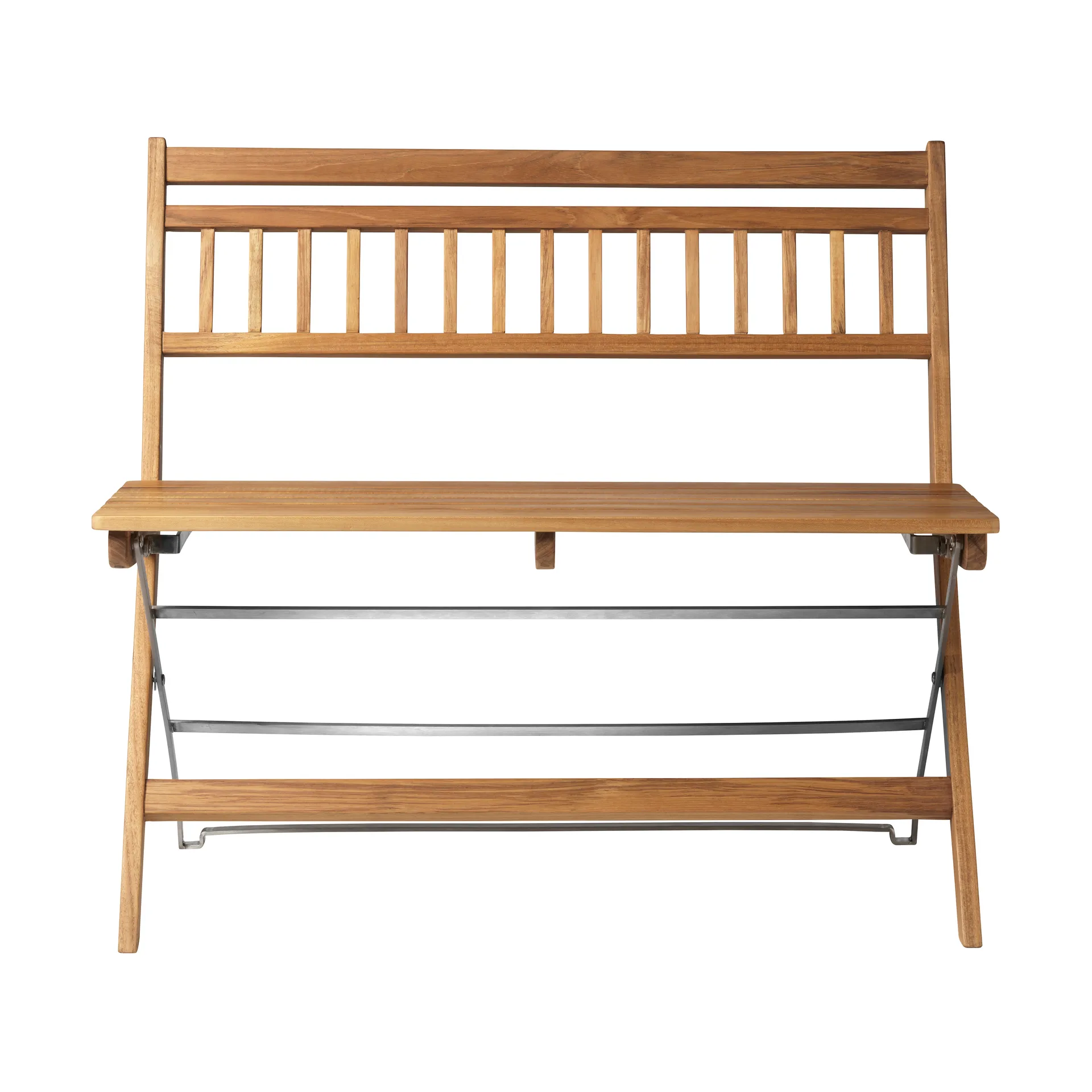 M24 Lilleø balkongbenk, Teak-rustfritt stål FDB Møbler