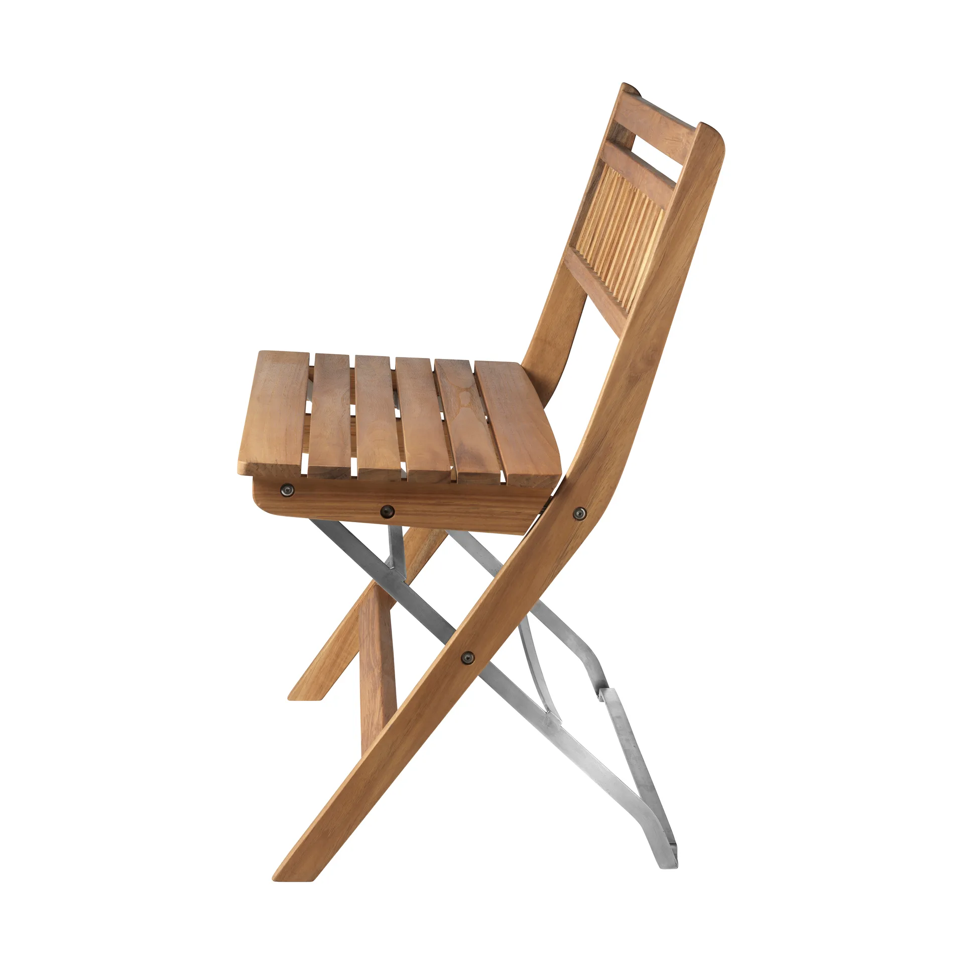 M24 Lilleø balkongbenk, Teak-rustfritt stål FDB Møbler