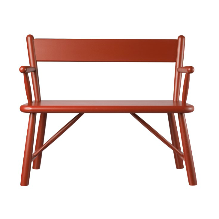 FDB Møbler P11 barnebenk Beech red painted