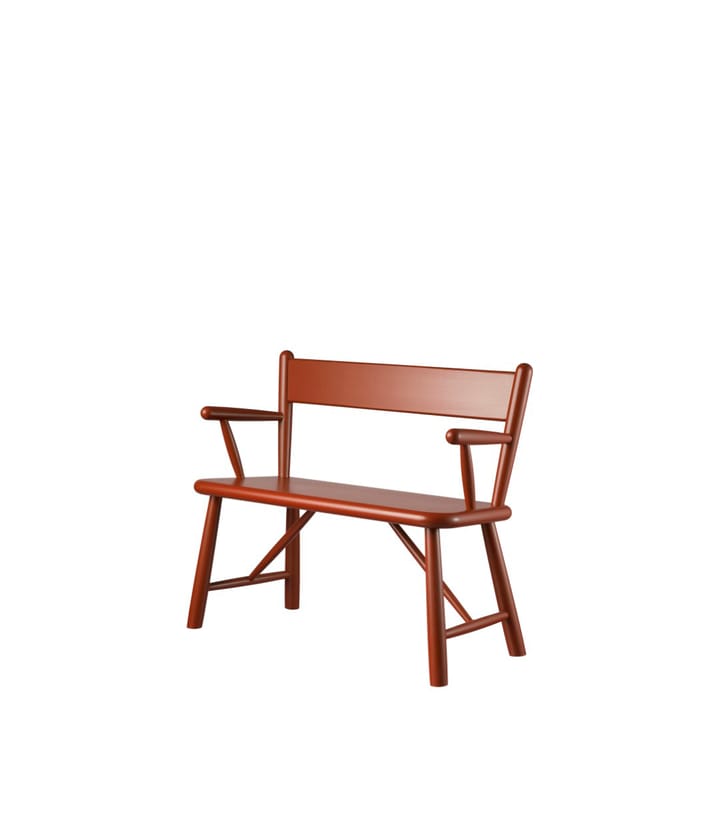 P11 barnebenk, Beech red painted FDB Møbler