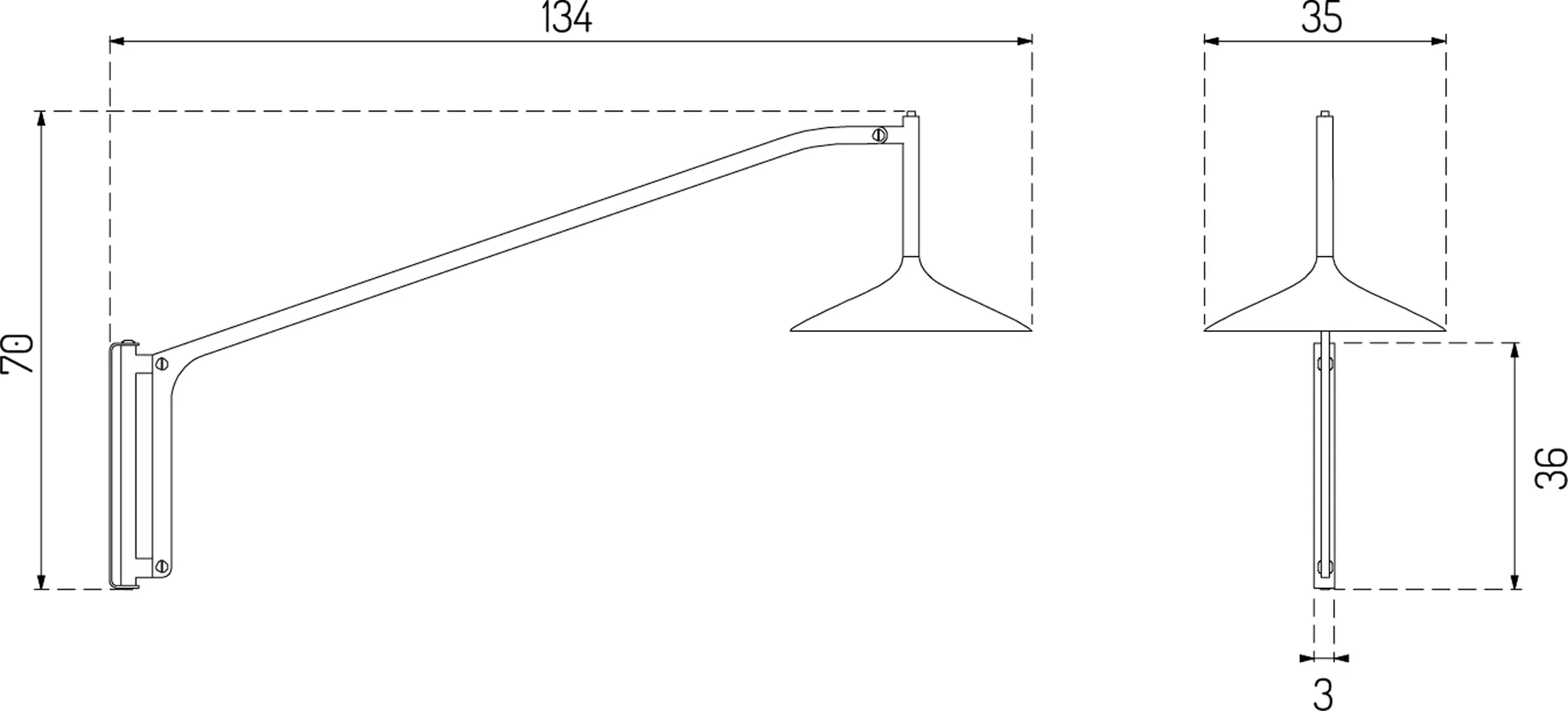 U17 Hasle vegglampe, Olive green, 134 cm FDB Møbler