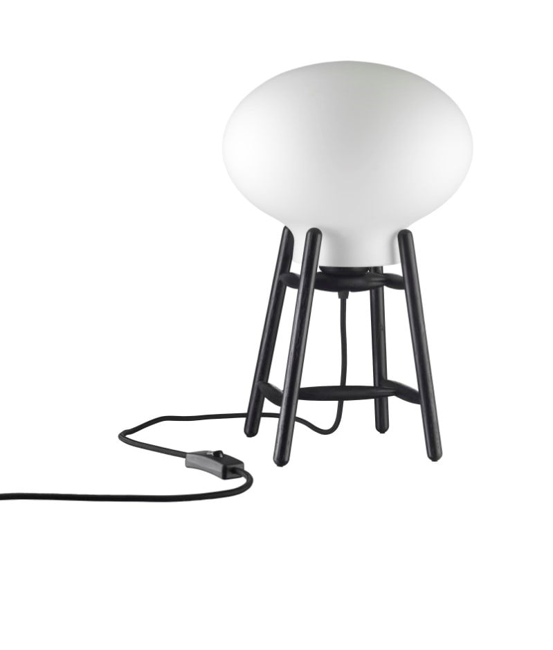 Bilde av FDB Møbler U4 Hiti bordlampe Opal-oak black painted