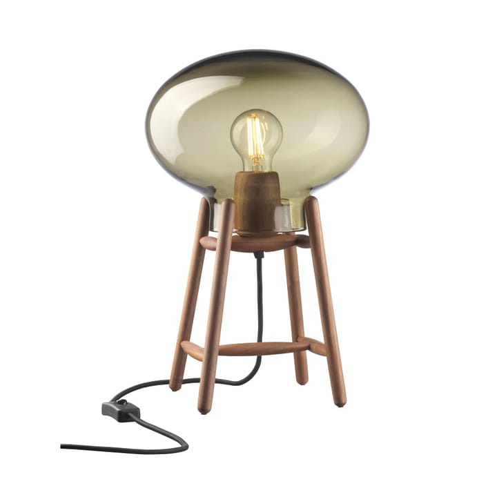 U4 Hiti bordlampe - Smoked glass-walnut nature lacquered - FDB Møbler
