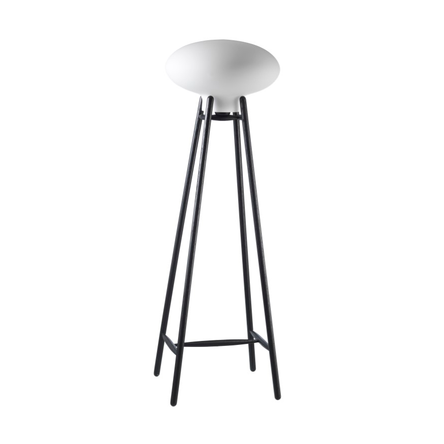 Bilde av FDB Møbler U5 Hiti gulvlampe Opal glass-oak black painted