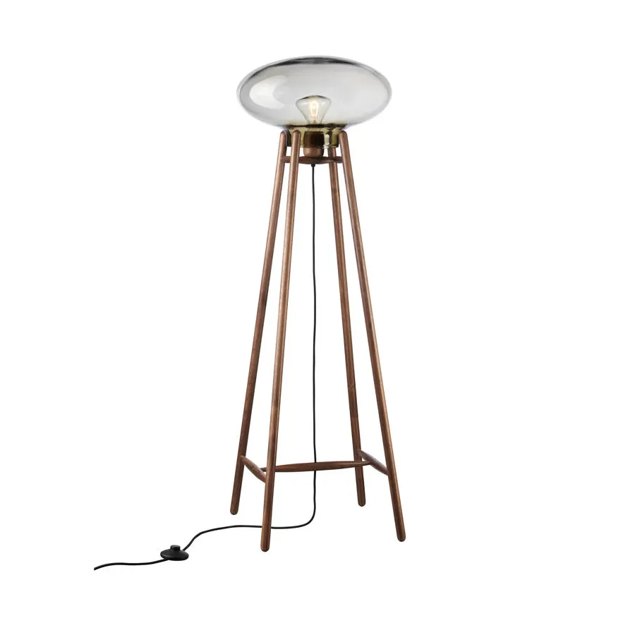 U5 Hiti gulvlampe, Smokey grey-walnut nature lacquered FDB Møbler