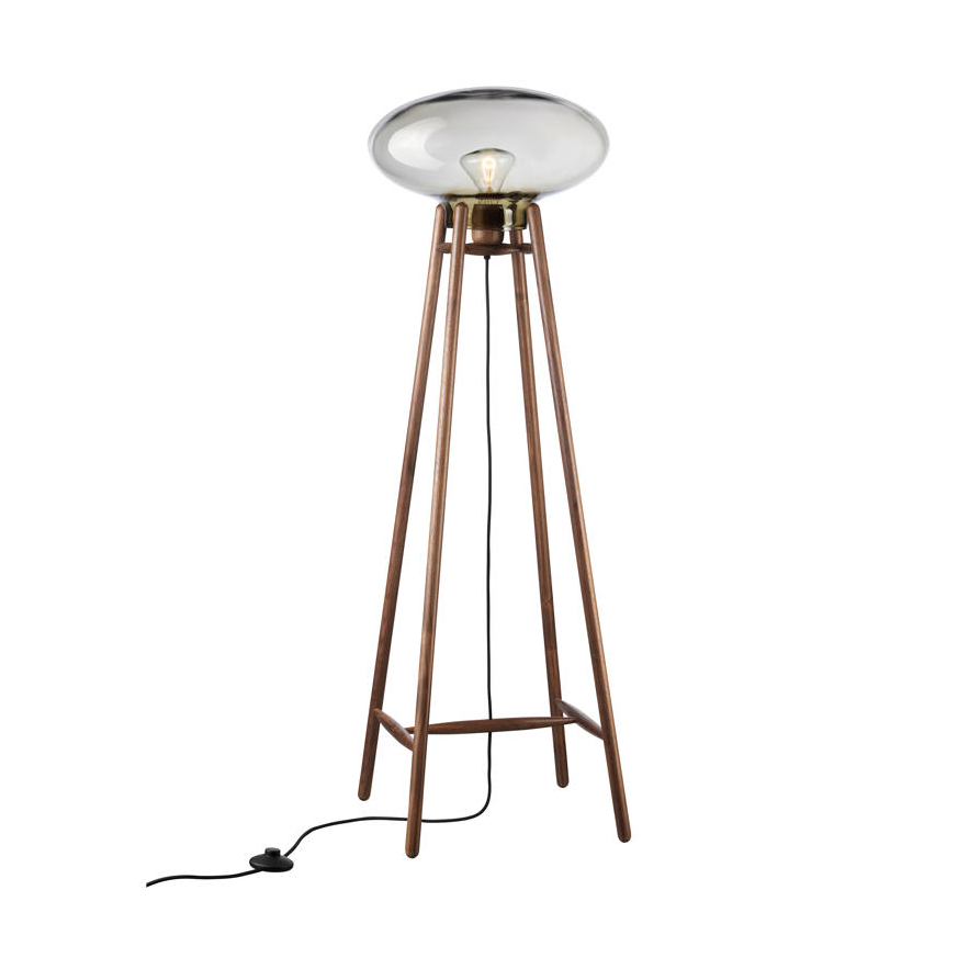 Bilde av FDB Møbler U5 Hiti gulvlampe Smokey grey-walnut nature lacquered
