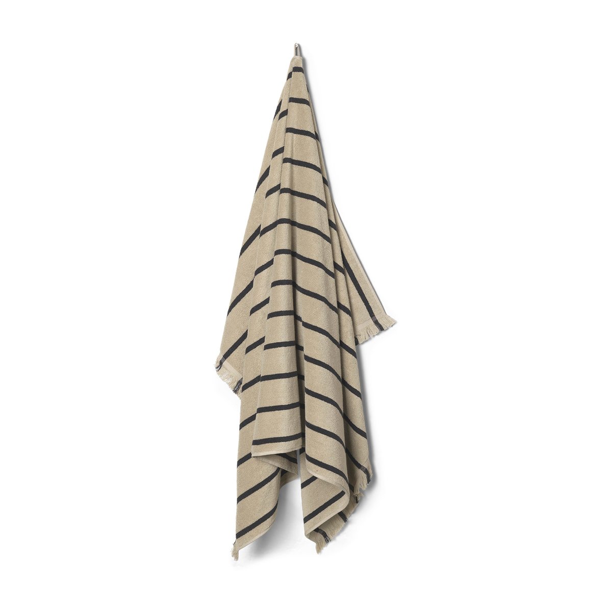Bilde av Ferm Living Alee badelaken 100 x 150 cm Sand-Black