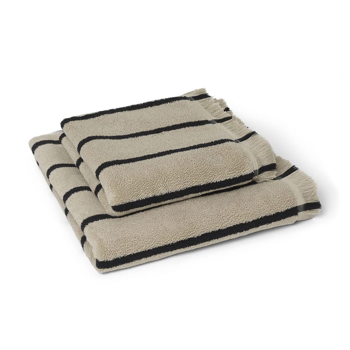 Alee håndkle 70 x 140 cm, Sand-black Ferm Living