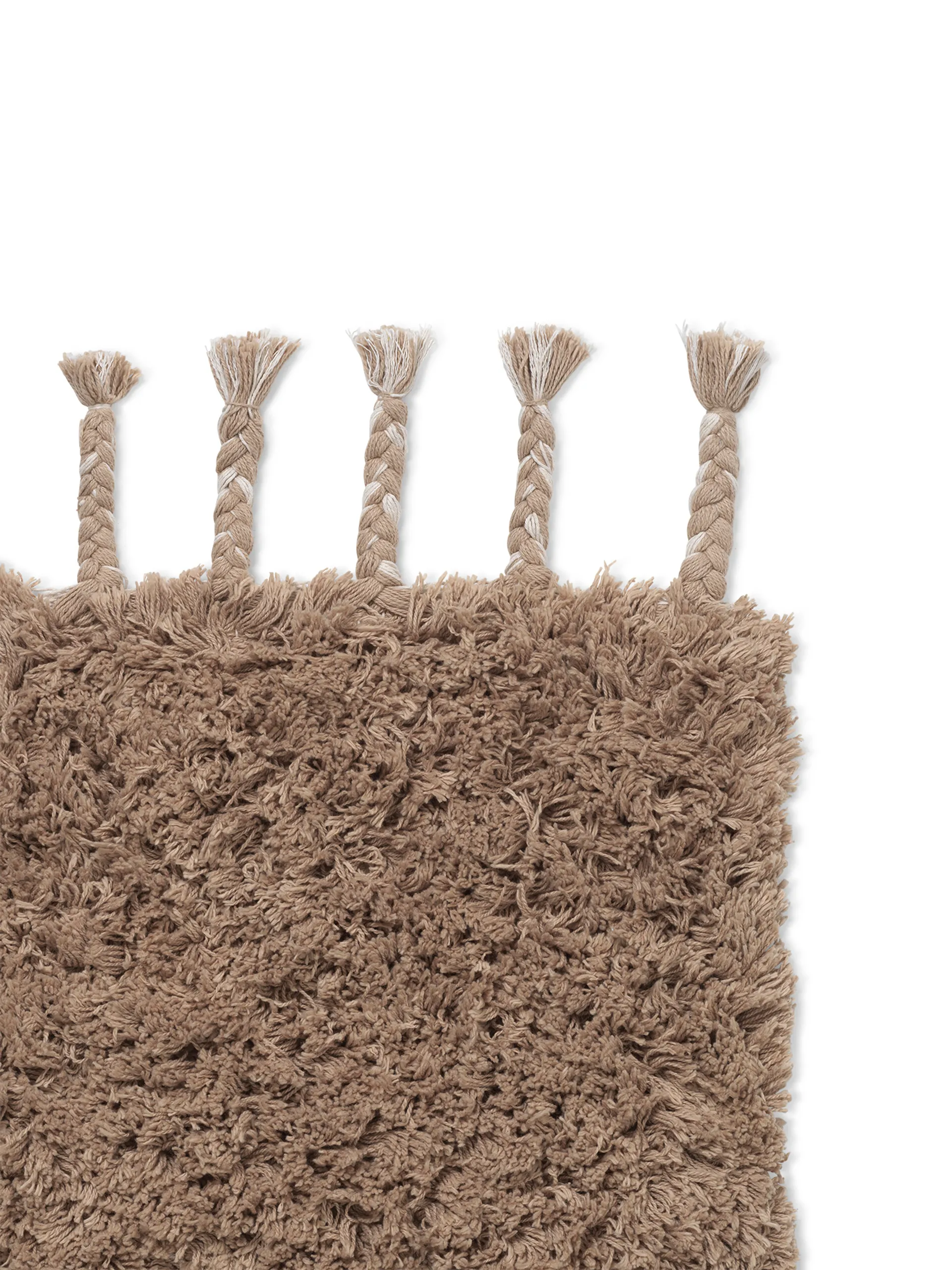 Amass long pile teppe 140 x 140 cm, White Pepper Ferm Living