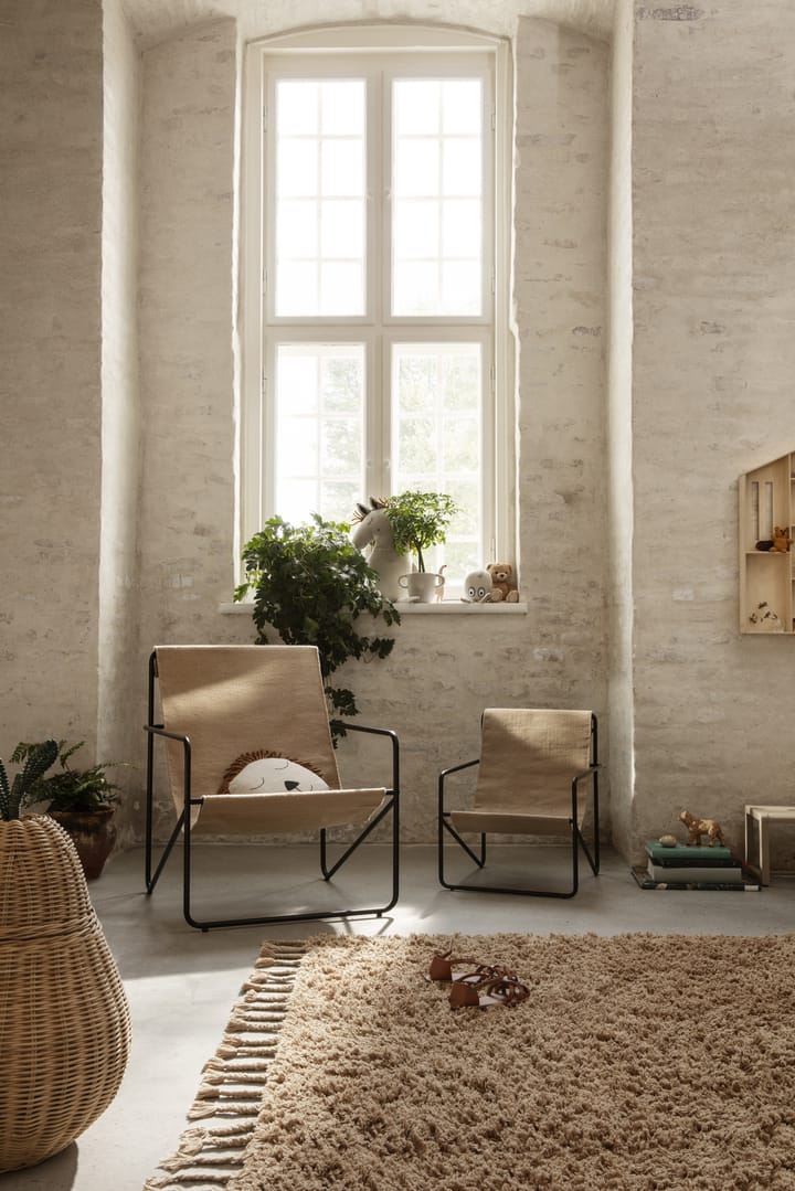 Amass long pile teppe 140 x 140 cm, White Pepper Ferm Living