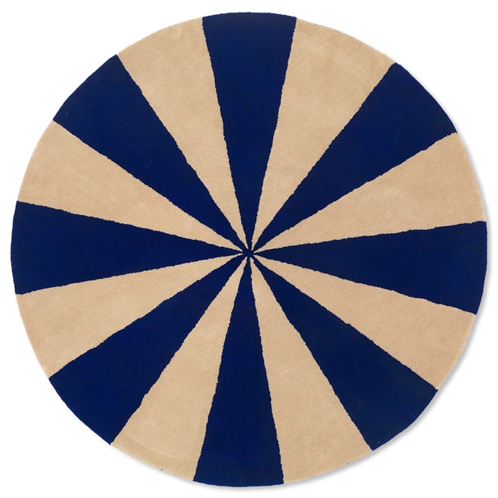 Arch håndtuftet teppe Ø 130 cm - Bright blue-Off-white - Ferm Living