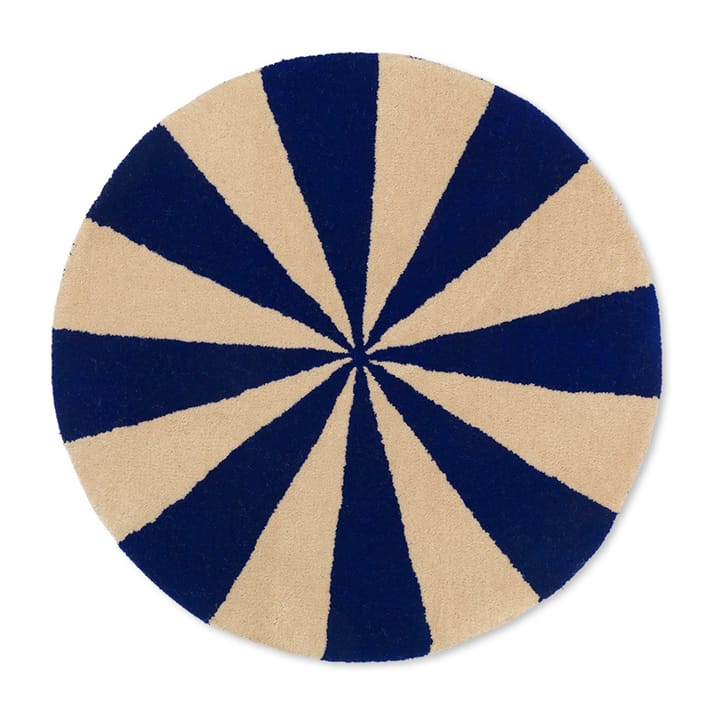 Arch håndtuftet teppe Ø 70 cm - Bright blue-Off-white - Ferm Living