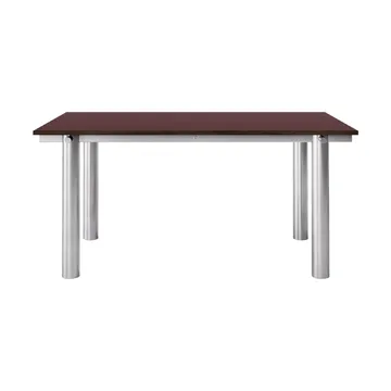 Atura spisebord - Brushed stainless steel-burgundy, 90x160 cm - Ferm Living