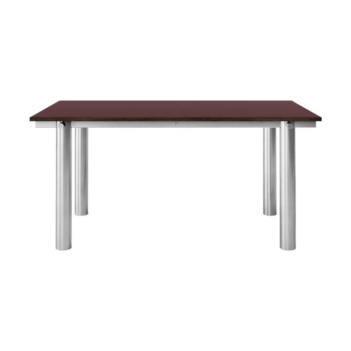 Atura spisebord - Brushed stainless steel-burgundy, 90x160 cm - Ferm Living