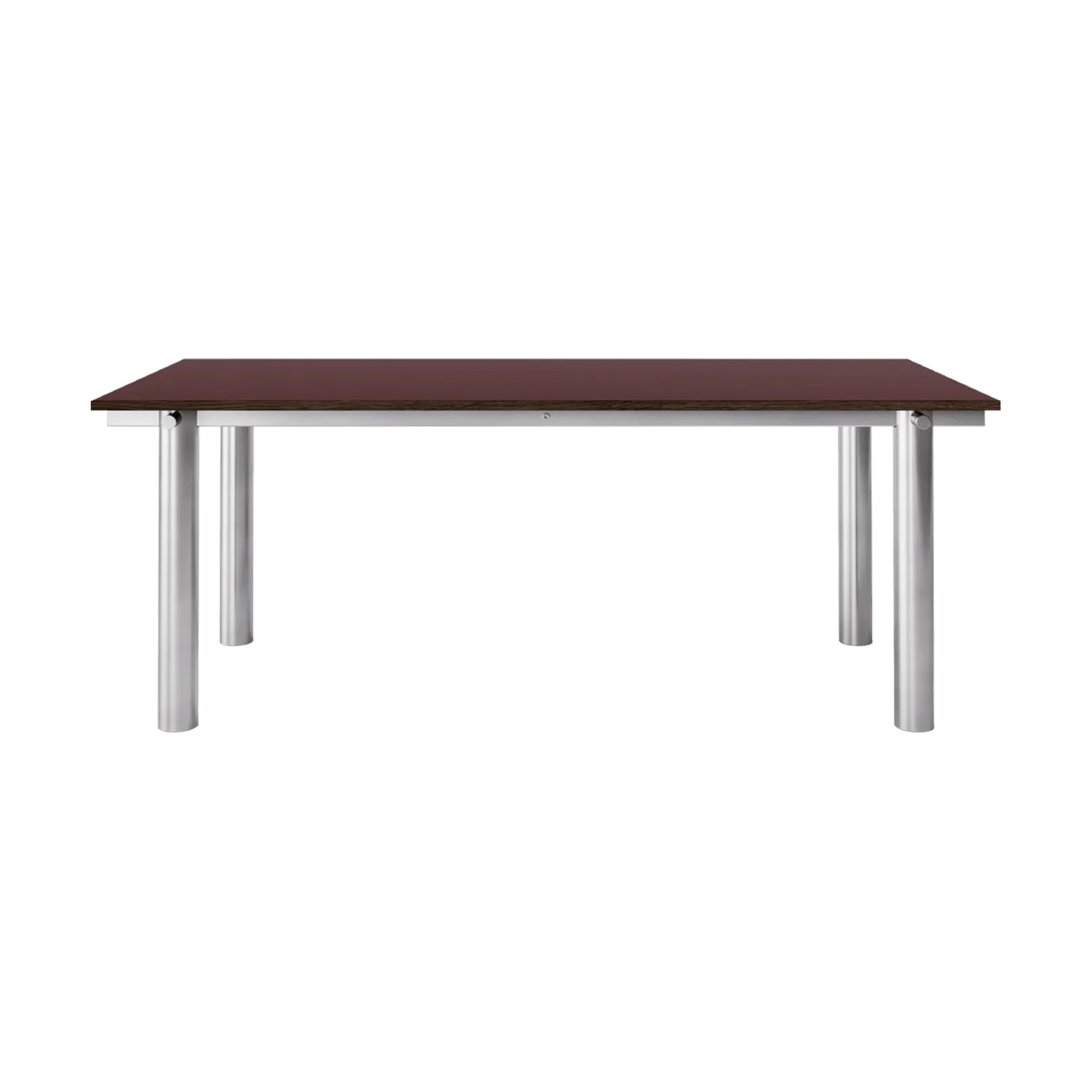 Atura spisebord, Brushed stainless steel-burgundy, 90x200 cm Ferm Living