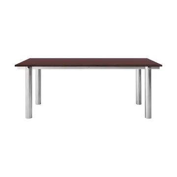Atura spisebord - Brushed stainless steel-burgundy, 90x200 cm - Ferm Living