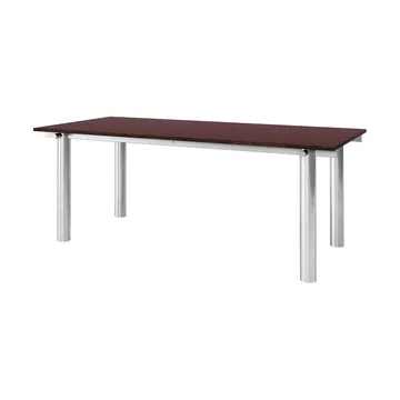 Atura spisebord - Brushed stainless steel-burgundy, 90x200 cm - Ferm Living
