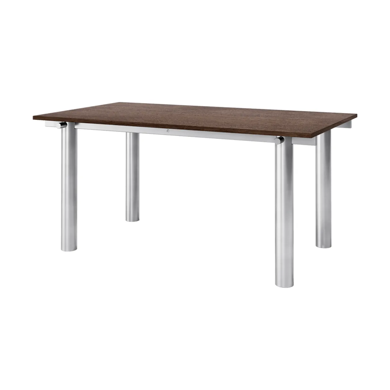 Atura spisebord, Brushed stainless steel-dark stained oak, 90x160 cm Ferm Living
