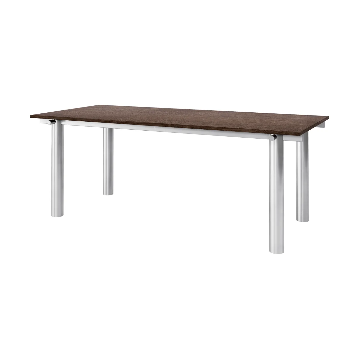 Atura spisebord, Brushed stainless steel-dark stained oak, 90x200 cm Ferm Living