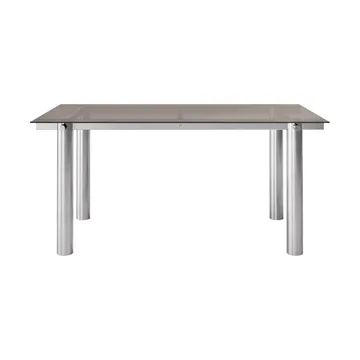 Atura spisebord - Brushed stainless steel-dark tinted glass, 90x160 cm - Ferm Living
