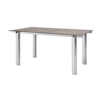 Atura spisebord - Brushed stainless steel-dark tinted glass, 90x160 cm - Ferm Living