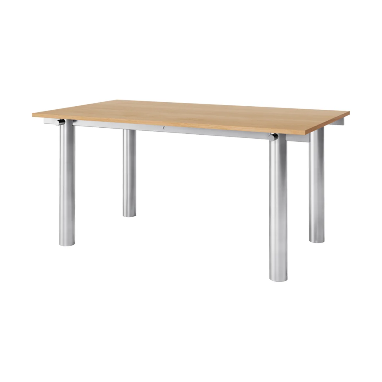 Atura spisebord, Brushed stainless steel-natur eik, 90x160 cm Ferm Living