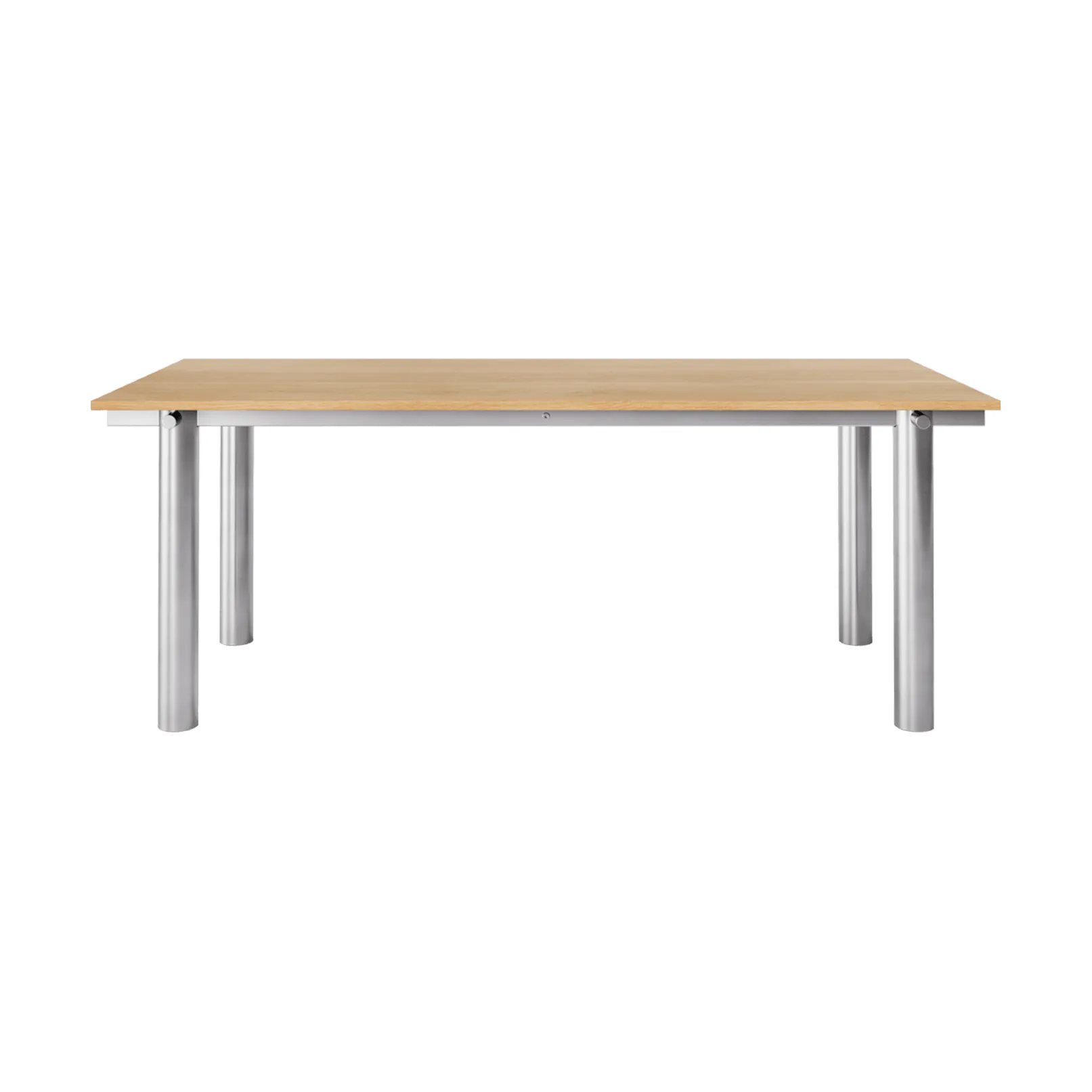 Atura spisebord, Brushed stainless steel-natural oak, 90x200 cm Ferm Living