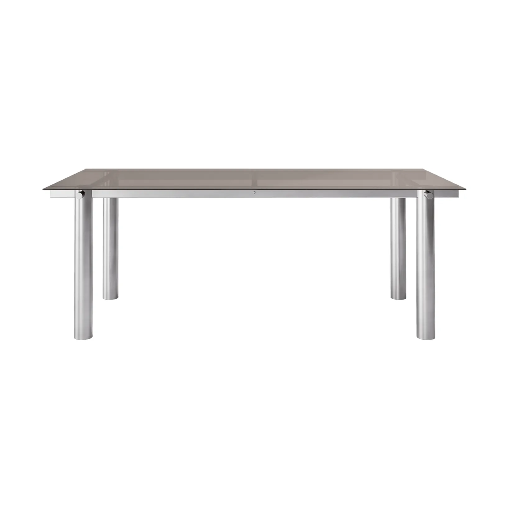 Atura spisebord, Brushed Stainless Steel/Dark Tinted Glass, 90x200 cm Ferm Living