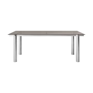 Atura spisebord - Brushed Stainless Steel/Dark Tinted Glass, 90x200 cm - Ferm Living
