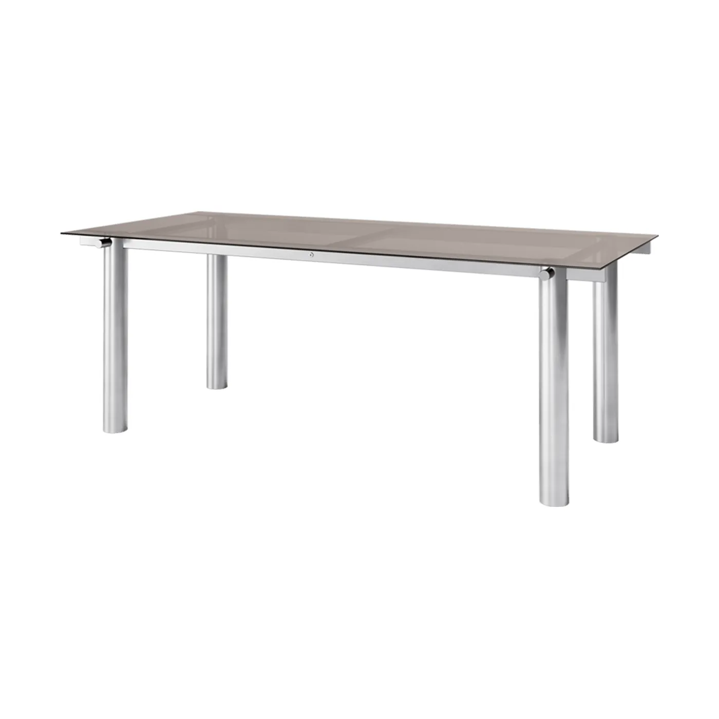 Atura spisebord, Brushed Stainless Steel/Dark Tinted Glass, 90x200 cm Ferm Living