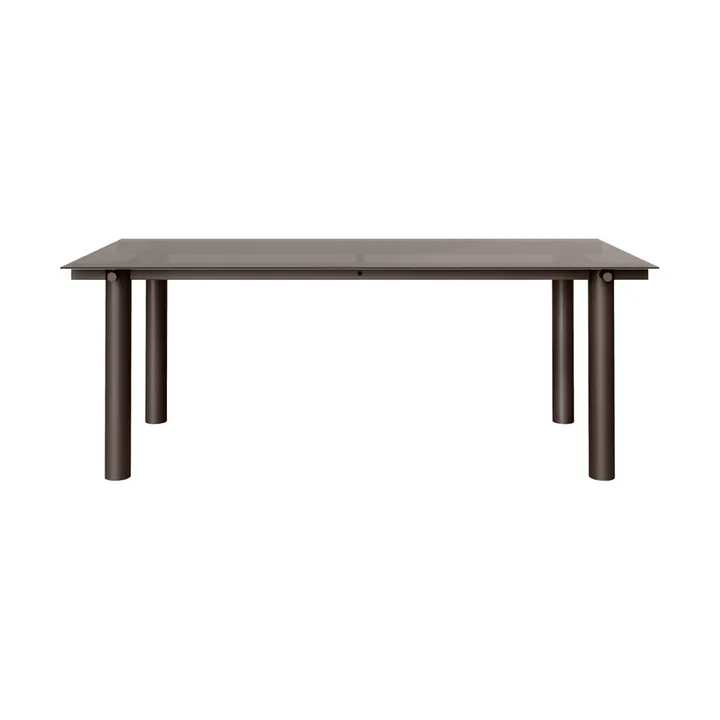Atura spisebord - Dark chocolate-dark tinted glass, 90x200 cm - Ferm Living