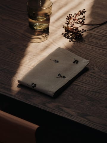Baies bomullserviett 40x40 cm 4-pakning - Natural-dark chocolate - Ferm Living