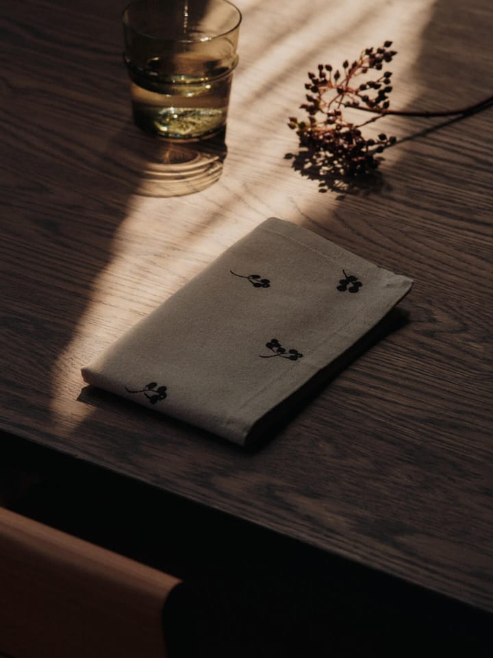 Baies bomullserviett 40x40 cm 4-pakning, Natural-dark chocolate Ferm Living