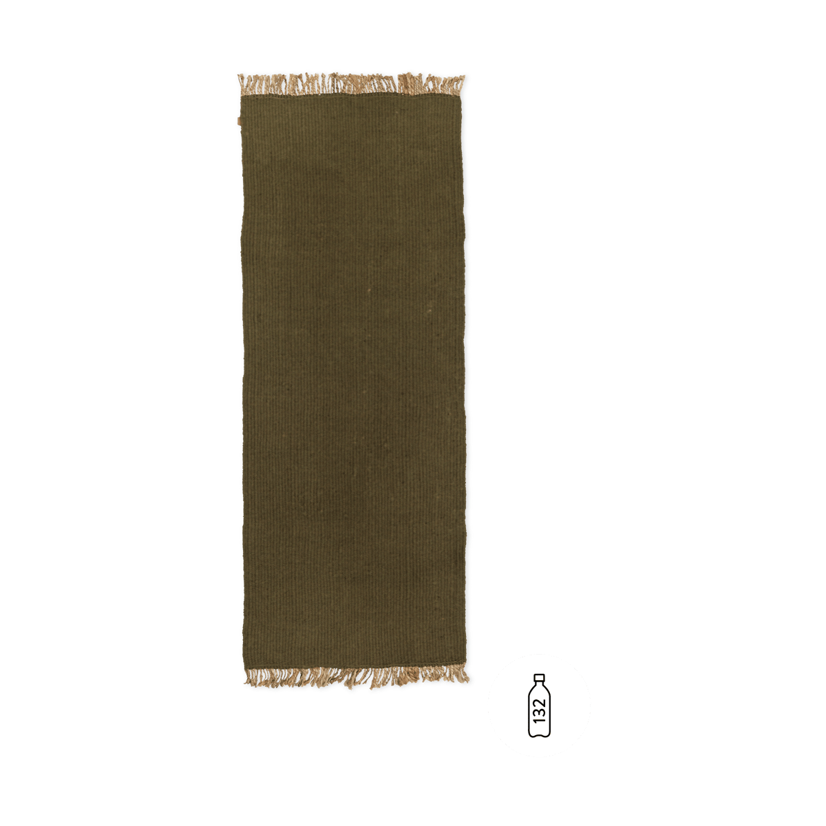 Bilde av ferm LIVING Block gangteppe Olive-Natural 80 x 200 cm