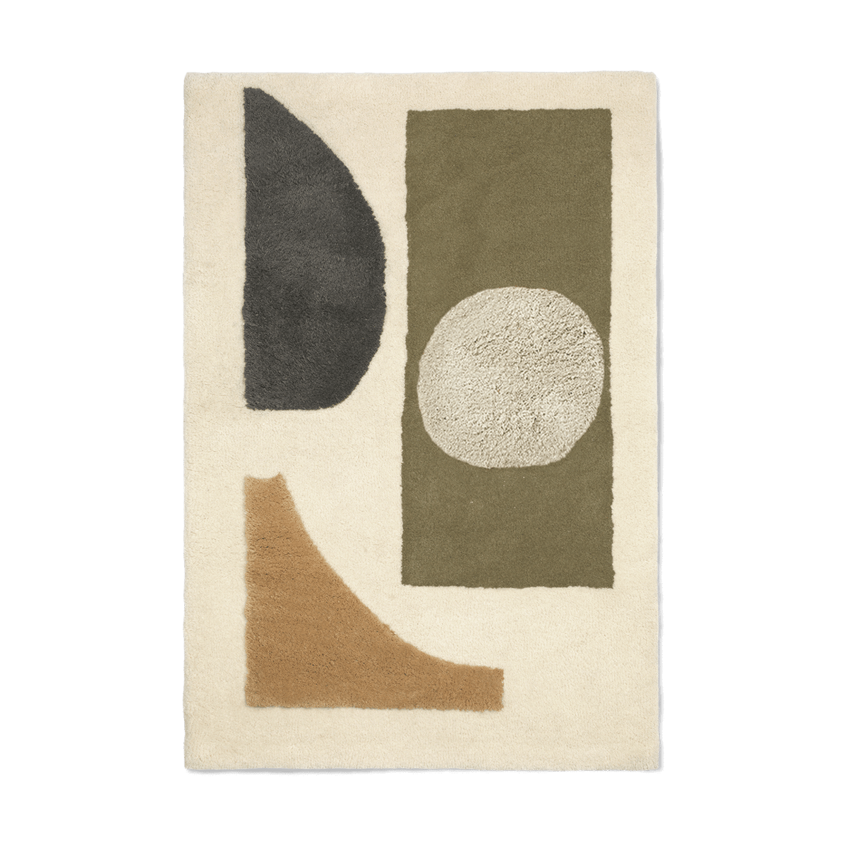 Bilde av Ferm Living Bloco tuftet teppe Green-off white 120x180 cm