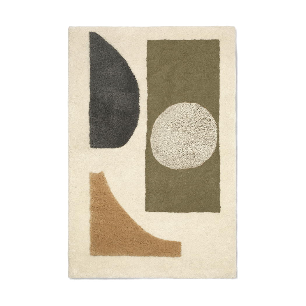 Bilde av Ferm Living Bloco tuftet teppe Green-off white 80x120 cm
