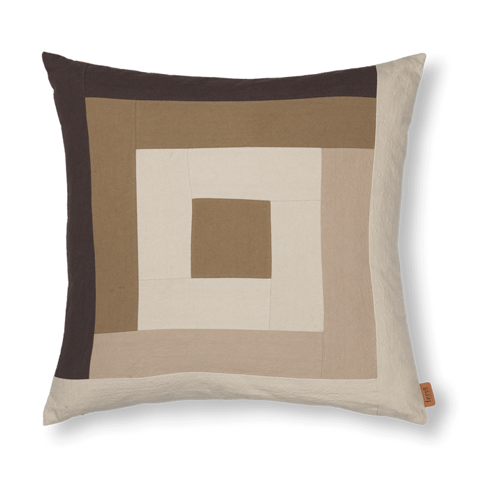 Border patchwork putetrekk 50x50 cm - Coffee-dark sand - Ferm Living