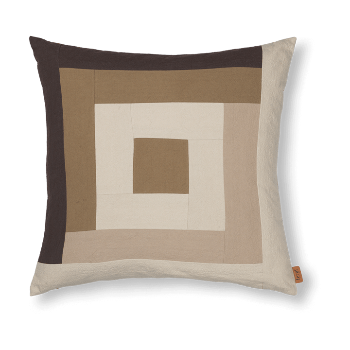 Border patchwork putetrekk 50x50 cm - Coffee-dark sand - ferm LIVING