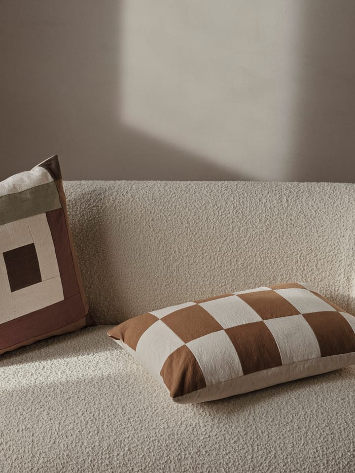 Border patchwork putetrekk 50x50 cm, Dark sage-red brown Ferm Living