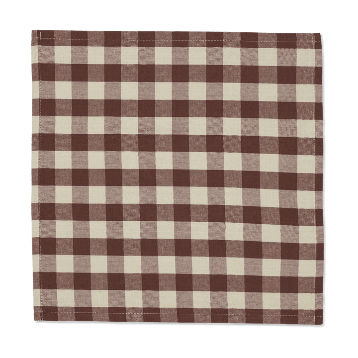 Bothy Check bomullserviett 40x40 cm 4-stk., Cinnamon-grey green Ferm Living