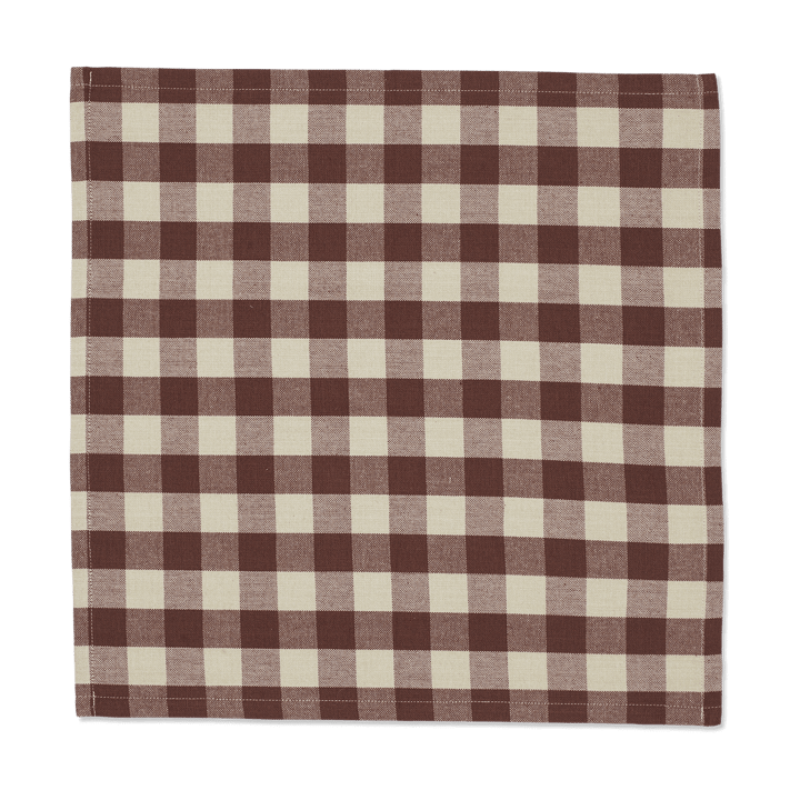 Bothy Check bomullserviett 40x40 cm 4-stk. - Cinnamon-grey green - ferm LIVING