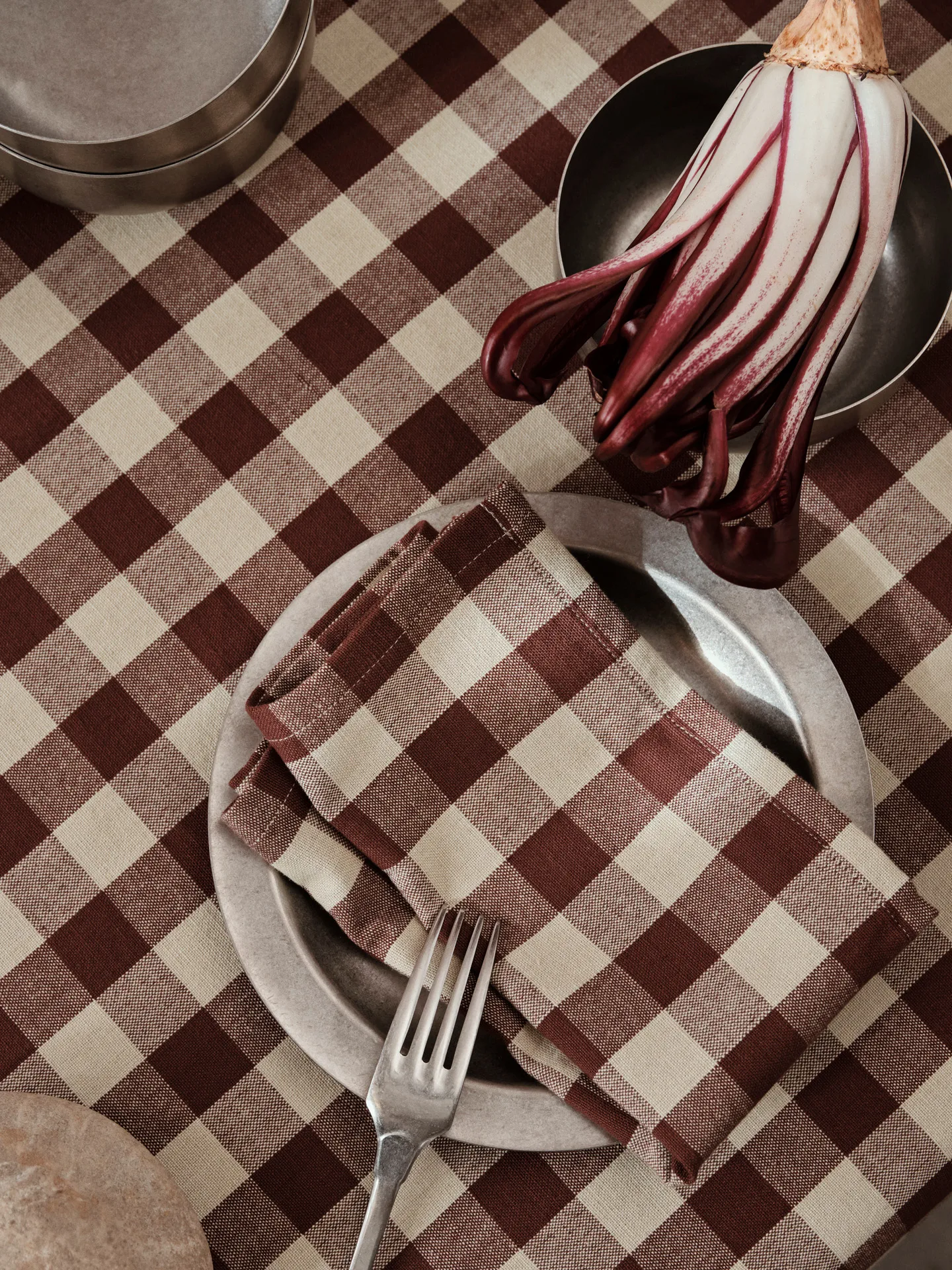 Bothy check bordduk 150x240 cm, Cinnamon-grey green Ferm Living