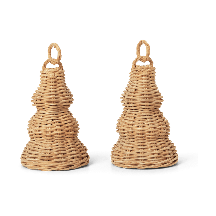 Braided Bell Baubles julhänge 2-pakning, Natural Ferm Living