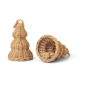 Braided Bell Baubles julhänge 2-pakning - Natural - Ferm Living