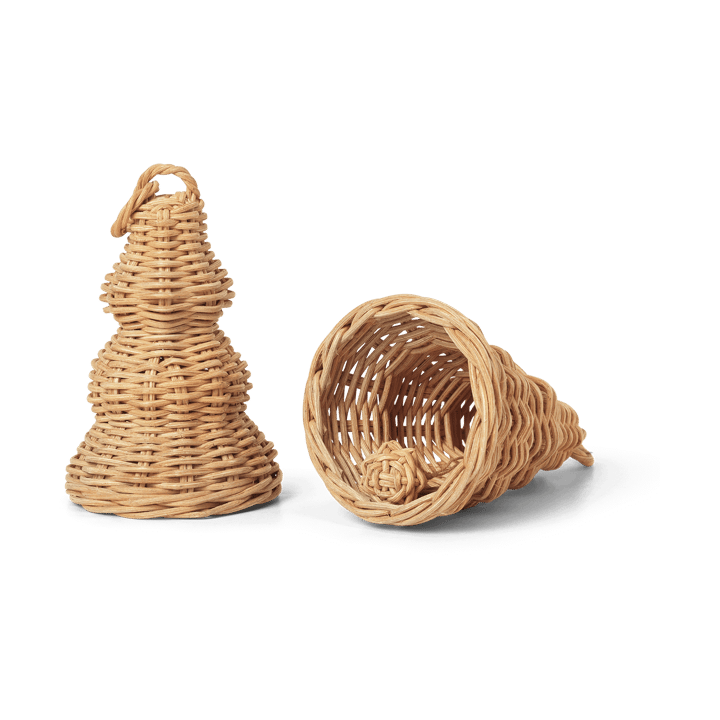 Braided Bell Baubles julhänge 2-pakning, Natural Ferm Living