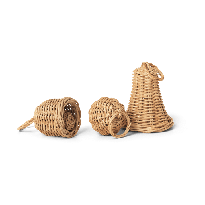 Braided Bell Baubles julhänge 3-pakning, Natural Ferm Living