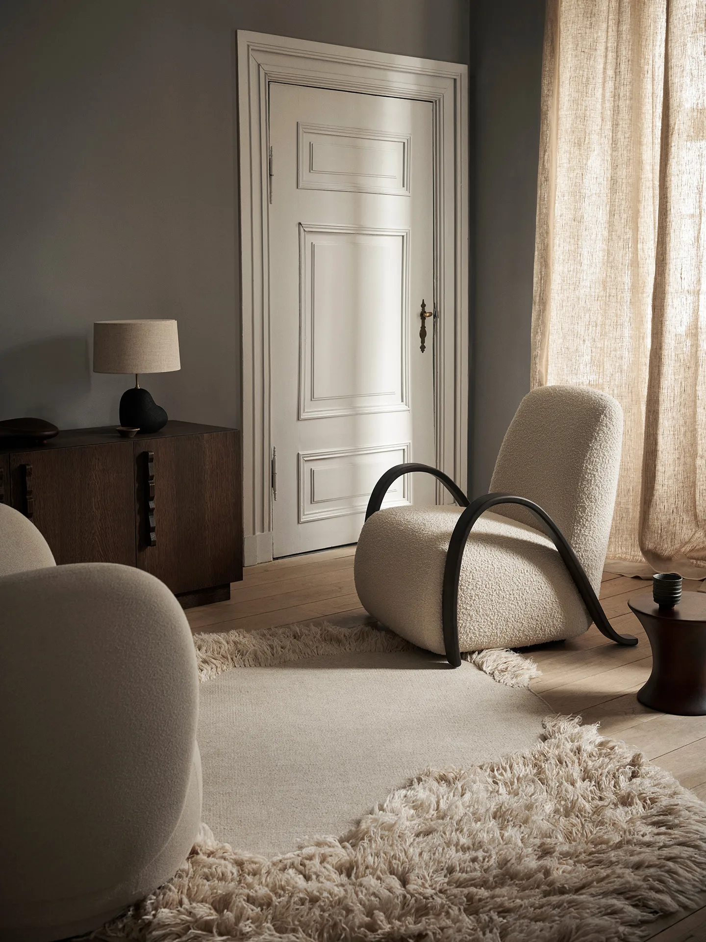 Buur lounge chair Nordic Bouclé, Offwhite Ferm Living