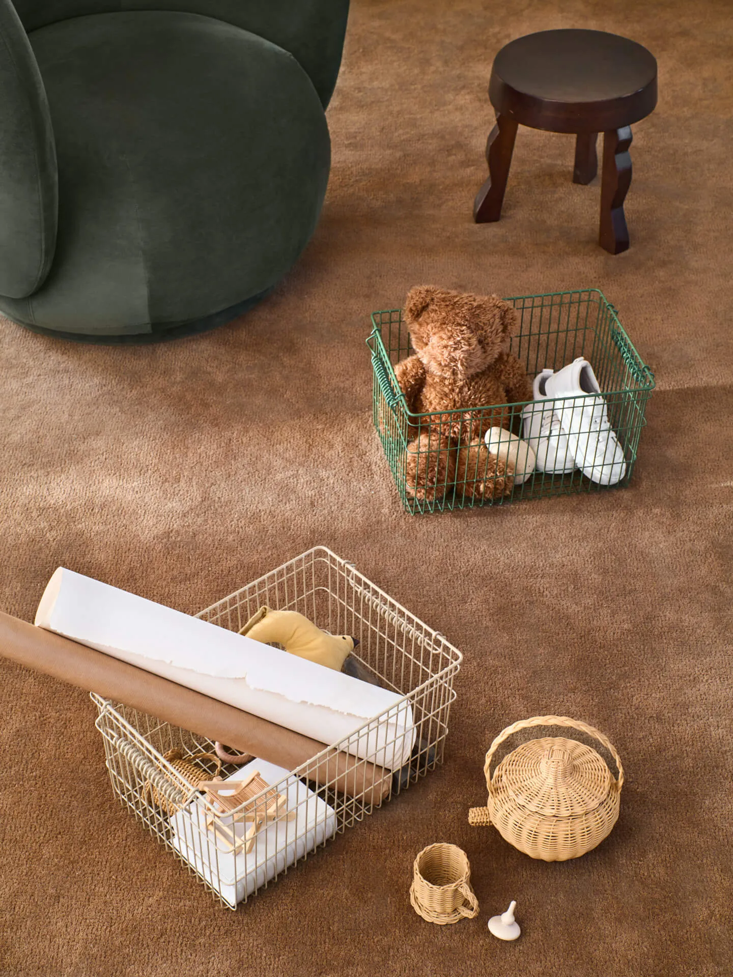 Cala stabelbar kurv 2-pakning, Cashmere, 36,2x26,2x20,2 cm Ferm Living