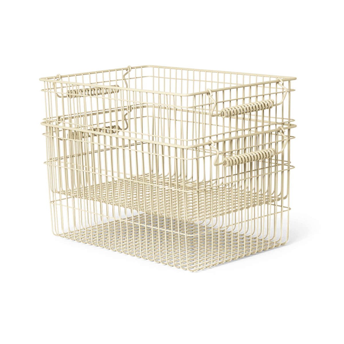 Ferm Living Cala stabelbar kurv 2-pakning Cashmere | Skandinavisk Design | Oppbevaringskurver | Beige